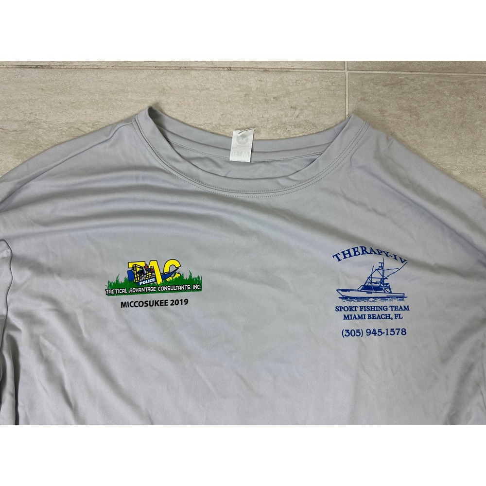 Therapy IV Fishing Shirt 3XL Gray Long Sleeve Performance UV Sport Fishing Team - Picture 3 of 4